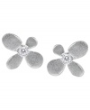 Ladylike blossoms hold a delicate cubic zirconia (1/5 ct. t.w.) on these dazzling stud earrings from CRISLU. Nickel-free for sensitive skin. Set in platinum over sterling silver. Approximate drop: 1/4 inch.