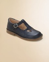 A coming together of two favorite young lady styles in exquisite leather from Italy.Cutout front Buckle strap Leather upper Leather lining Padded insole Flexible leather sole Made in Italy