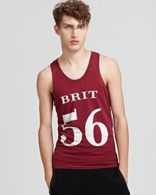 Burberry Brit goes sporty with this old-school logo tank. Burberry Brit goes sporty with this old-school logo tank.