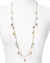 For eye-catching accessorizing, this delicate, 14-karat gold chain necklace from Lauren Ralph Lauren ticks the right boxes, accented by multi-colored stones.