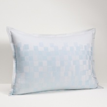 Inspired by the soothing reflections of water, Mirrors is transformed into a textural weave of tonal blues and aquas. The clean lines of the duvet harmonize with the geometric jacquard design. Tailored and modern, the silken touch and dimensional embroidery on decorative pillows add luxurious detail to this sophisticated collection. Inspired by the soothing reflections of water, Mirrors is transformed into a textural weave of tonal blues and aquas. The clean lines of the duvet harmonize with the geometric jacquard design. Tailored and modern, the silken touch and dimensional embroidery on decorative pillows add luxurious detail to this sophisticated collection.