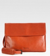 A smart, streamlined shoulder bag is incredibly versatile with interior slip pockets to organize all of your day-to-day essentials and an adjustable shoulder strap for maximum comfort.Flap closureAdjustable shoulder strapInterior slip pocketsFully linedLeather15W x 12H x 1DImported