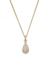 Glam it up with a chic drop of sparkle. Swarovski's Holoise necklace features glistening clear crystals set in gold tone mixed metal. Approximate length: 15 inches. Approximate drop: 1 inch.