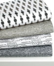 Casual yet modern, Bar III brings minimalist style to the bedroom with these Broken Tracks pillowcases, featuring a neutral pattern in pure cotton softness. Pair with the Seneca bedding collection or other Bar III bedding for extra style. Casual yet modern, Bar III brings minimalist style to the bedroom with these Broken Tracks pillowcases, featuring a neutral pattern in pure cotton softness. Pair with the Seneca bedding collection or other Bar III bedding for extra style.