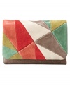 Pretty in patchwork. Keep your necessities stylishly in order with this vintage-chic trifold wallet from Fossil. Plenty of interior compartments will keep you organized the whole day through.