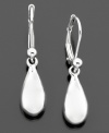 Simple teardrops accented with a silver ball bearing charm exemplify classic style by Lauren Ralph Lauren. Earrings measure approximately 1-1/4 inches in length.