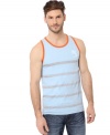 Sit back and relax. You'll be primed for low-key cool in this comfortable striped tank from Buffalo David Bitton.