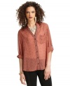 A fall must-have, this geometric-print Bar III pajama-style blouse is perfect for an effortlessly chic look!