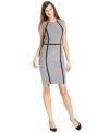 Contrasting seamed detail at the sides and waist gives this Calvin Klein sheath structured appeal.