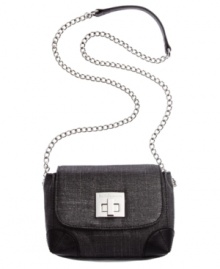 Whether you're dressing up for dinner or looking laid-back for lunch, this versatile BCBGeneration crossbody is the perfect companion. Shiny nickel hardware complements the graceful, chain-link shoulder strap for an easy-going elegance. Whether you're dressing up for dinner or looking laid-back for lunch, this versatile BCBGeneration crossbody is the perfect companion. Shiny nickel hardware complements the graceful, chain-link shoulder strap for an easy-going elegance.