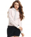 This oxford blouse from Tommy Girl totally refines your day look. Love the contrast-color trims and soft-hued pinstripes!