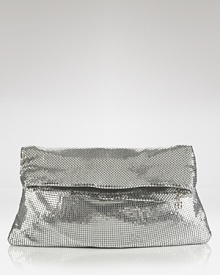Rock a heavy metal with this sequin clutch from BCBGMAXAZRIA. Boasting an easy-to-wear fold over shape, this bag shines with every evening look. Rock a heavy metal with this sequin clutch from BCBGMAXAZRIA. Boasting an easy-to-wear fold over shape, this bag shines with every evening look.