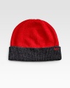 Wool-nylon beanie hat with signature MJ logo detail.Rib knit hemLogo detail80% wool/20% nylonDry cleanImported