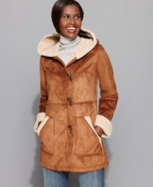 Get right on trend with this faux shearling coat from Jones New York. Whether paired with jeans or worn over a dress, you'll be stylish no matter what the weather brings. (Clearance) Get right on trend with this faux shearling coat from Jones New York. Whether paired with jeans or worn over a dress, you'll be stylish no matter what the weather brings. (Clearance)