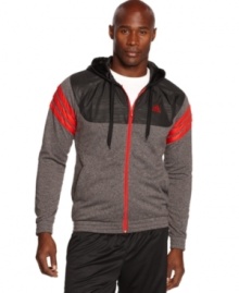 You'll be the coolest baller on the court in this adidas jacket featuring CLIMALITE technology. You'll be the coolest baller on the court in this adidas jacket featuring CLIMALITE technology.