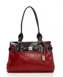 Timeless style in modern colors: this glazed leather tote from Giani Bernini adds a splash of color and shine to your look. Timeless style in modern colors: this glazed leather tote from Giani Bernini adds a splash of color and shine to your look.