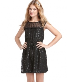 Ultra-cute, Be Bop's little black frock is glammed up with inset mesh and an embellished overlay. Pair it with sky-high heels and dress to impress!