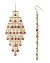 Make statement jewelry your signature with Lauren by Ralph Lauren's layered chandelier earrings. With faceted stones, this pair adds glamour to simple necklines and classic silhouettes.