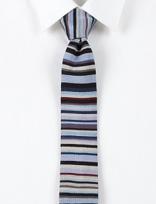 Classic knit tie, rendered in superior Italian silk with signature stripe detail.SilkDry cleanMade in Italy Classic knit tie, rendered in superior Italian silk with signature stripe detail.SilkDry cleanMade in Italy