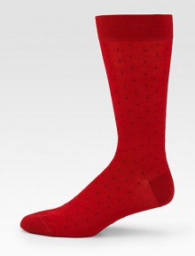 Smooth cotton blend with subtle ribbing in an allover dotted design.Mid-calf height 75% cotton/25% nylonMachine washMade in Italy Smooth cotton blend with subtle ribbing in an allover dotted design.Mid-calf height 75% cotton/25% nylonMachine washMade in Italy