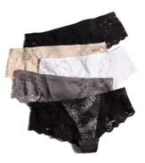 Hip-hugging lace takes these tanga-style panties from basic to bewitching. By Maidenform. Style #40117