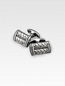 Sterling silver bar designs are engraved with a basketweave pattern. T-bar backing ¾ X ½ Made in USA Sterling silver bar designs are engraved with a basketweave pattern. T-bar backing ¾ X ½ Made in USA