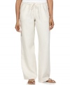 Linen pants are the definition of relaxed elegance! Style&co.'s feature delicate rhinestone details for a hint of shine.