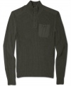 A good ribbing. Give yourself a fun edge with this mock-neck sweater from American Rag.
