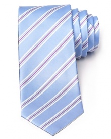 BOSS Black's classic silk tie is timeless in a stripe print.