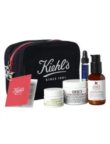 Kiehl's skin care works to strengthen and protect your skin's natural barrier for healthier, younger looking skin. Guaranteed in 28 days. Set includes Ultra Facial Cream (1.7 oz.), Powerful-Strength Line-Reducing Concentrate (1.7 oz.), Creamy Eye Treatment with Avocado (0.5 oz.), Midnight Recovery Concentrate (0.14 oz.), and an exclusive canvas Kiehl's travel bag. Kiehl's skin care works to strengthen and protect your skin's natural barrier for healthier, younger looking skin. Guaranteed in 28 days. Set includes Ultra Facial Cream (1.7 oz.), Powerful-Strength Line-Reducing Concentrate (1.7 oz.), Creamy Eye Treatment with Avocado (0.5 oz.), Midnight Recovery Concentrate (0.14 oz.), and an exclusive canvas Kiehl's travel bag.