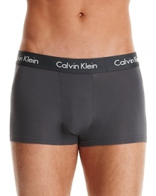 Soft micro modal trunk with logo waistband in dark charcoal grey. Soft micro modal trunk with logo waistband in dark charcoal grey.