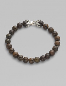 EXCLUSIVELY AT SAKS. From the Spiritual Bead Collection. Rustic bronzite beads are a bold contrast to the refinement of a sterling silver claw-design clasp.Beads, 8mm Length, about 8½ Spring clip clasp Imported