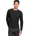 Solid long sleeve crew neck by Alfani RED is casual yet sophisticated to wear with jeans or slacks and a blazer.