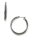 Owing to a delicately textured surface, Lauren by Ralph Lauren's twisted link hoop earrings add a soft glamour to both day and after dark looks.