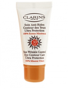 An innovation in protection for the eyes with SPF 30. Triple protection against UVA, UVB and infra-red rays Defends against premature sun aging Non-irritating, non-tearing, oil-free 0.7 oz. An innovation in protection for the eyes with SPF 30. Triple protection against UVA, UVB and infra-red rays Defends against premature sun aging Non-irritating, non-tearing, oil-free 0.7 oz.