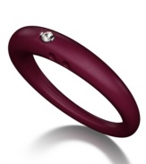 Stackable style with a hint of sparkle! DUEPUNTI's unique ring is crafted from Bordeaux-hued silicone with a round-cut diamond accent. Ring Size Small (4-6), Medium (6-1/2-8) and Large (8-1/2-10).