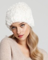 Soft and chic, this rabbit hat adds irresistible texture to your winter wardrobe. By Adrienne Landau.