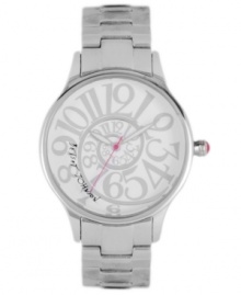 Mesmerizing with a swirling dial, this Betsey Johnson watch is a must-have everyday accessory.