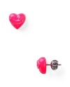 Fall for Juicy Couture's on-trend love tokens. In notice-me neon these heart-shaped studs march to a bold beat.