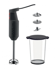 All the power is in your hand with a remarkably powerful motor that takes on tasks with ease and convenience. Three stainless steel attachments let you mix, blend and puree all in the included beaker with silicone lid. 2-year warranty. Model K11179. All the power is in your hand with a remarkably powerful motor that takes on tasks with ease and convenience. Three stainless steel attachments let you mix, blend and puree all in the included beaker with silicone lid. 2-year warranty. Model K11179.