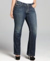 Team all your new tops with Seven7 Jeans' plus size boot cut jeans, defined by a straight fit.