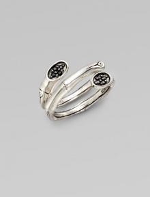 From the Bamboo Collection. A double wrap sterling silver design that is accented in pretty black sapphires. Black sapphires Sterling silver Diameter, about ½ Imported From the Bamboo Collection. A double wrap sterling silver design that is accented in pretty black sapphires. Black sapphires Sterling silver Diameter, about ½ Imported