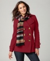 Get a polished look this fall with a lovely pea coat and scarf combo from London Fog. (Clearance)