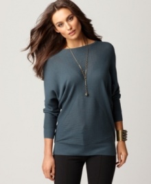 Mix it up with this ribbed sweater from Kensie. It's a chic look that's all about the understated details! Mix it up with this ribbed sweater from Kensie. It's a chic look that's all about the understated details!