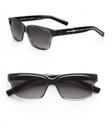 Modern yet timeless design features lightweight, plastic frames with logo temple detail. Available in dark light gray frames with gray gradient lenses.Acetate100% UV ProtectionMade in Italy