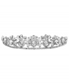 Head of the class. Add a refined, regal look to your special-occasion style with this elegant tiara from Monet. Adorned with sparkling Swarovski crystals, it's set in silver tone mixed metal. Approximate diameter: 5-1/2 inches (curved).