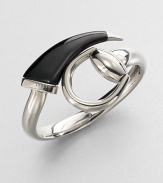 From the Horsebit Collection. An aged-finished sterling silver design that features an iconic horsebit accented with black horn. Sterling silverBlack hornDiameter, about 2.75Slip-on styleMade in Italy