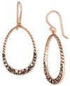 Add some glitter and glam to your look. Genevieve & Grace's pretty open-cut oval drop earrings feature sparkling marcasite in 18k rose gold over sterling silver. Approximate drop: 1-7/8 inches.