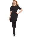 THE LOOKAttached multichain necklaceCrew necklineShort sleevesAngled seaming, front and backExposed back zipperTHE FITAbout 36 from shoulder to hemTHE MATERIAL70% viscose/25% nylon/5% elastaneCARE & ORIGINDry cleanMade in USA of imported fabric