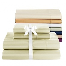 Sophistication and comfort meet with our cotton sateen stripe sheets. Made with Premium Egyptian cotton, these sheets feature an elegant stripe that adds style to any bedroom décor. Our Deluxe Sateen collection is made for those who love a lustrous sheet with a luxurious thread count. Sophistication and comfort meet with our cotton sateen stripe sheets. Made with Premium Egyptian cotton, these sheets feature an elegant stripe that adds style to any bedroom décor. Our Deluxe Sateen collection is made for those who love a lustrous sheet with a luxurious thread count.
